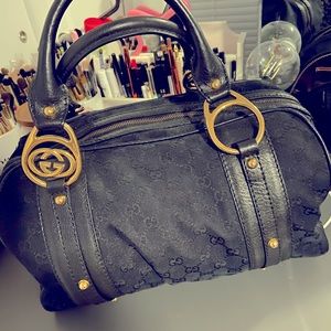 Preloved black Gucci Guccissima Boston satchel